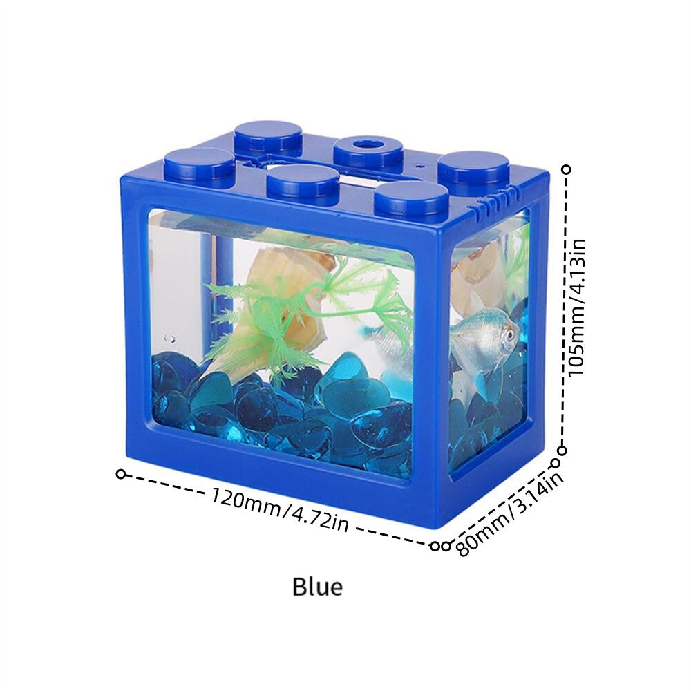 KSY Aquatics Stackable Building-Block Mini Aquarium — DIY Desktop Nano Fish Tank, 7 Colors, 0.6 Gallon