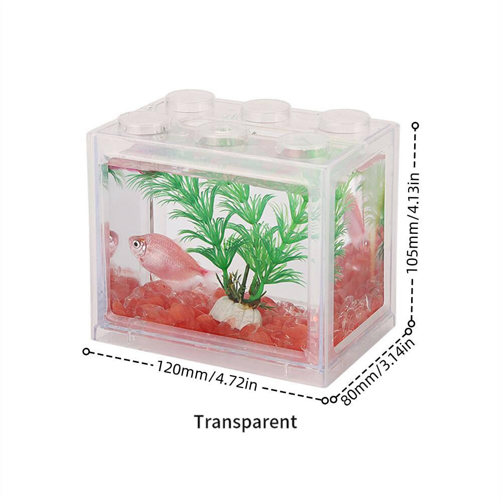 KSY Aquatics Stackable Building-Block Mini Aquarium — DIY Desktop Nano Fish Tank, 7 Colors, 0.6 Gallon