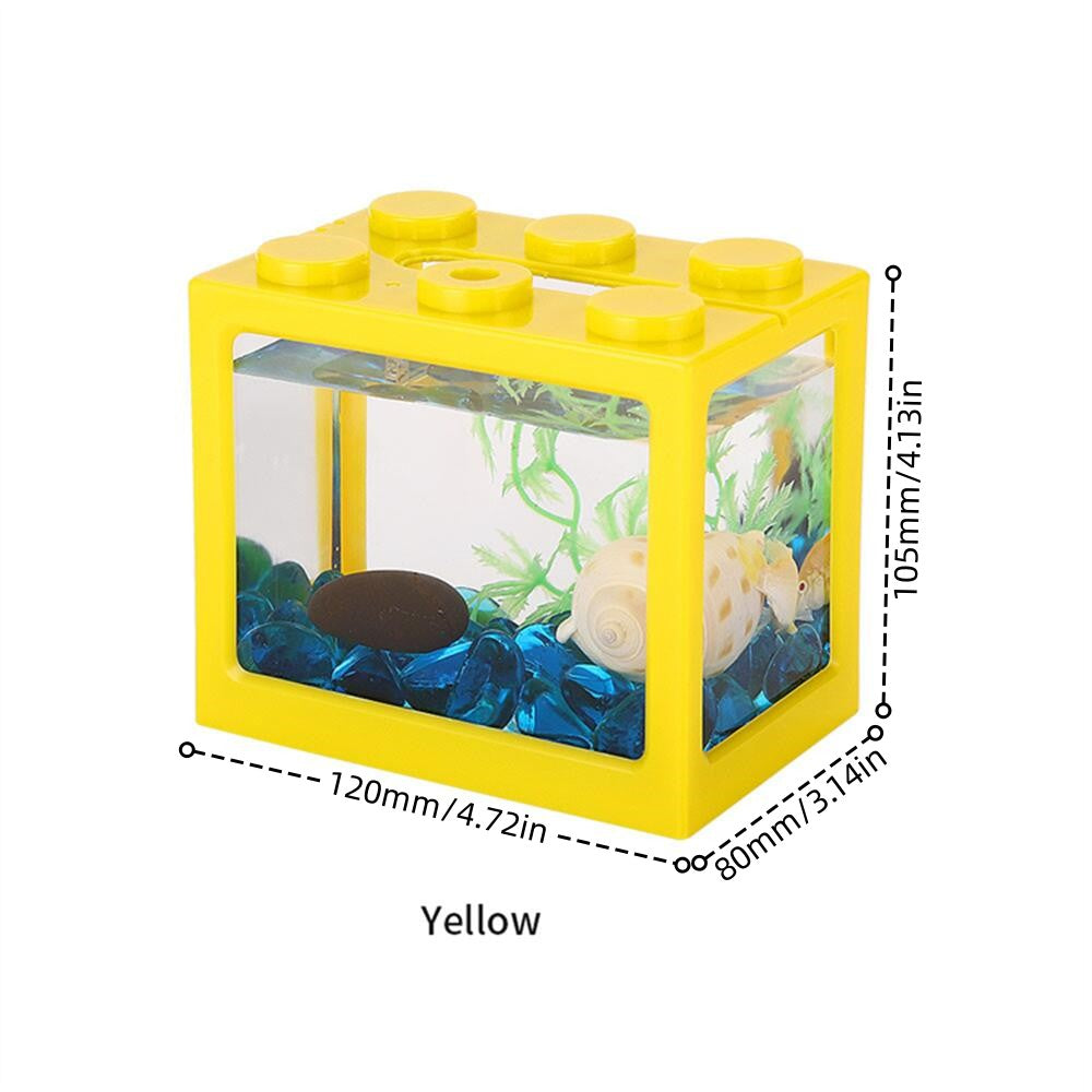 KSY Aquatics Stackable Building-Block Mini Aquarium — DIY Desktop Nano Fish Tank, 7 Colors, 0.6 Gallon