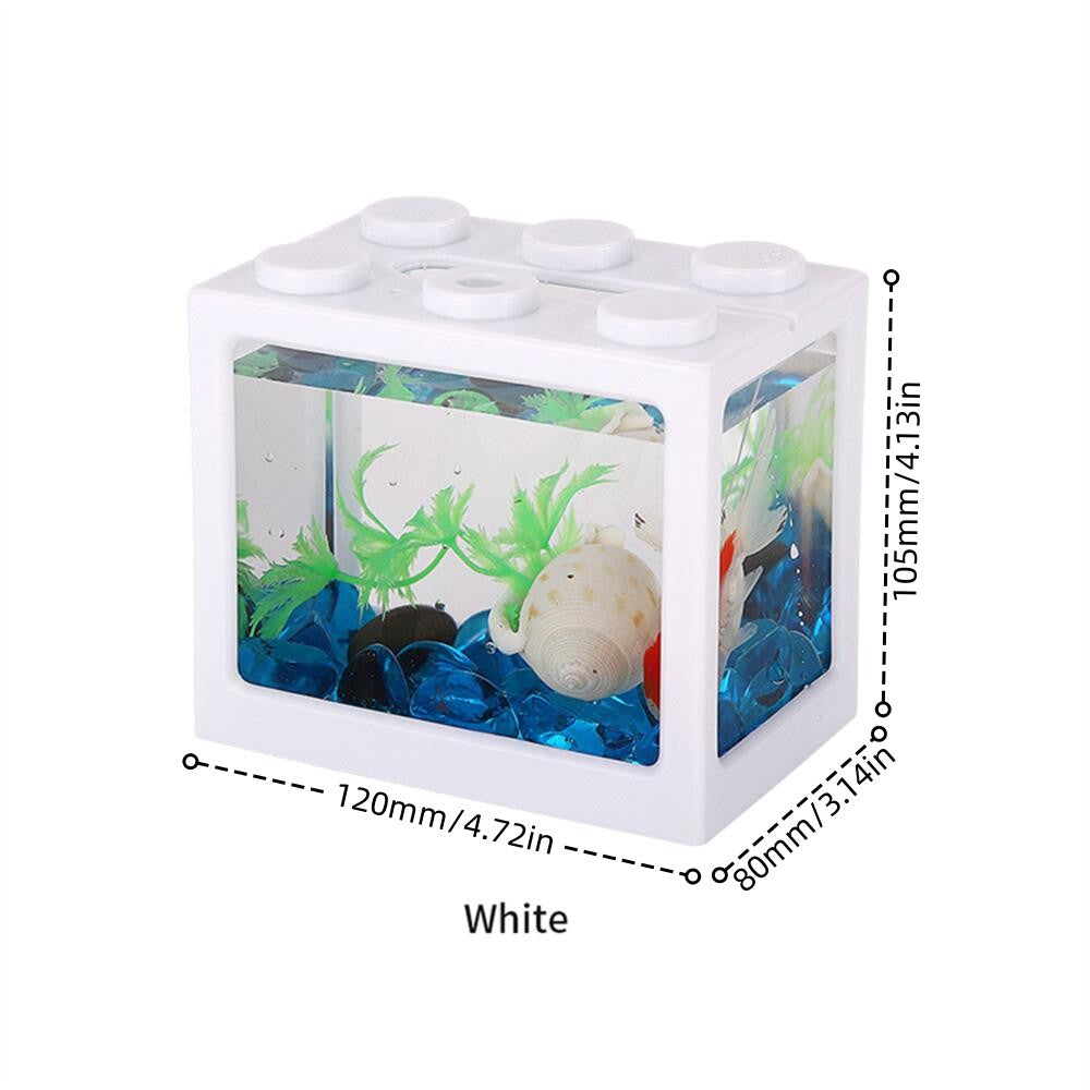 KSY Aquatics Stackable Building-Block Mini Aquarium — DIY Desktop Nano Fish Tank, 7 Colors, 0.6 Gallon