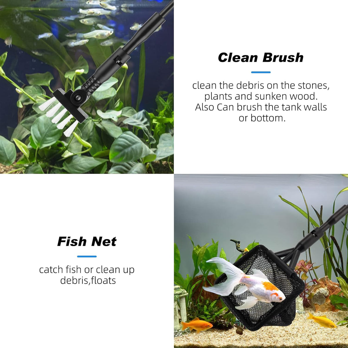4-in-1 aquarium cleaning tools