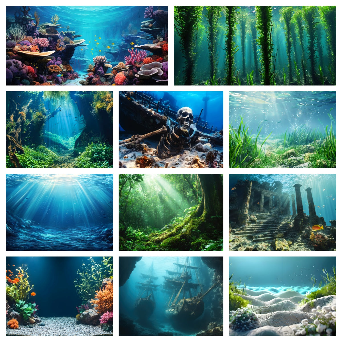 KSY Aquatics Aquarium Background Sticker — 60x40cm, Thick Laminated Waterproof Fish Tank Backdrop