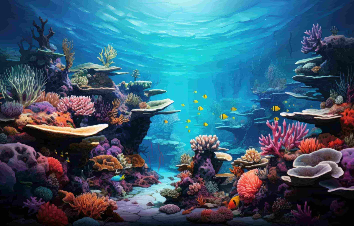 KSY Aquatics Aquarium Background Sticker — 60x40cm, Thick Laminated Waterproof Fish Tank Backdrop