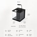 Black desktop aquarium starter kit size and specifications
