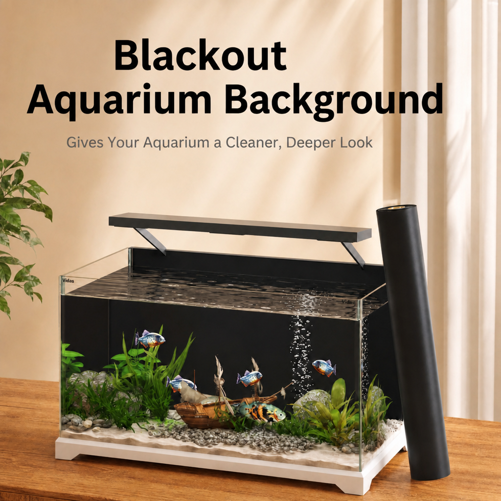 Blackout aquarium background adds depth to night tank setups