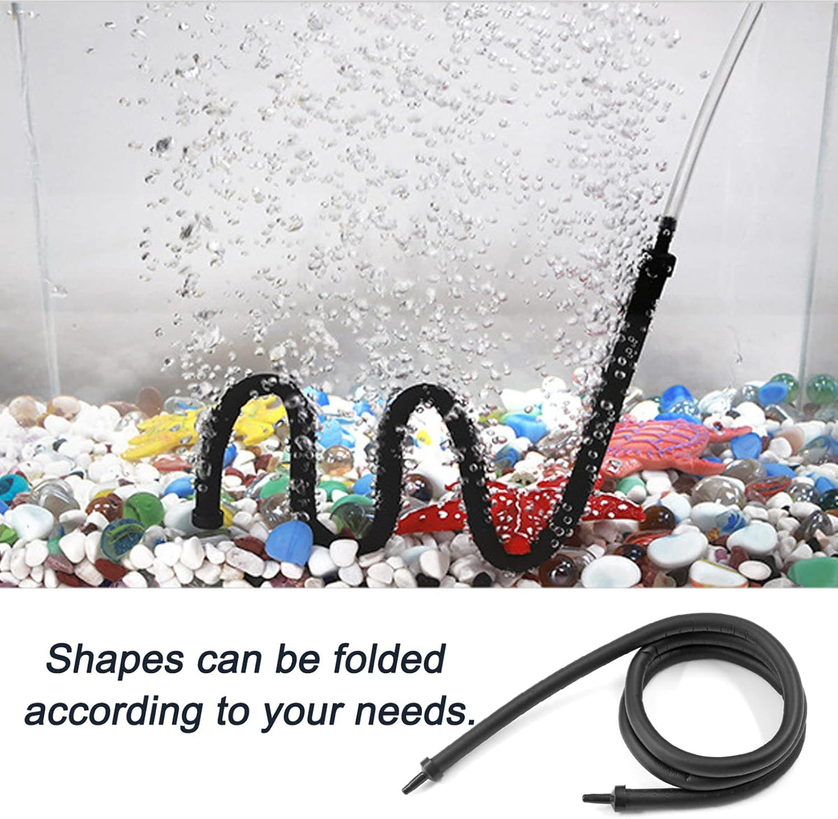 Close-up micro-porous silicone surface of flexible aquarium air stone bubble wall diffuser tube
