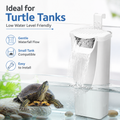 Compact turtle tank filter for shallow water level use
