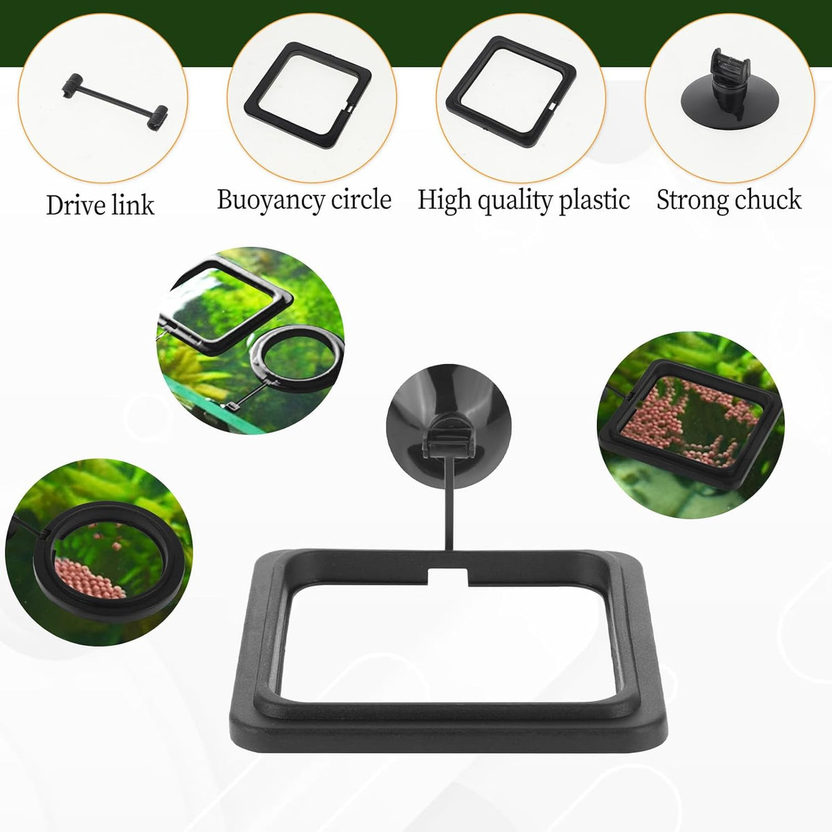 Floating fish feeding ring set keeping food in one area
