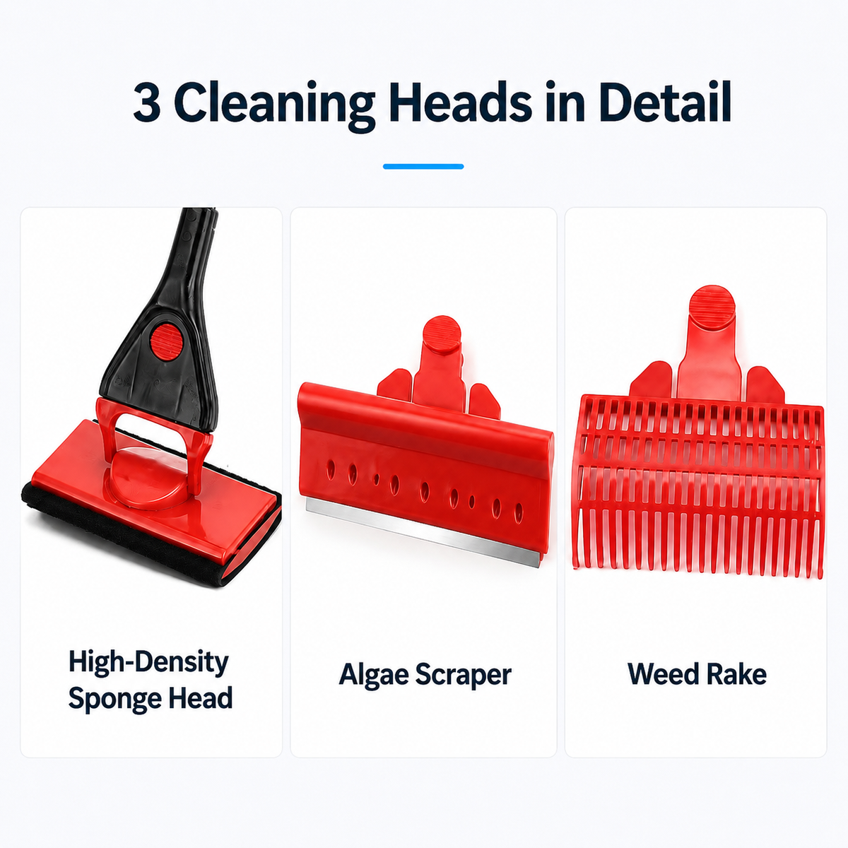 KSY Aquatics Aquarium Cleaning Brush — Extra-Long Algae Scraper, Double-Sided Sponge, Glass & Acrylic Safe, Fish Tank Maintenance Tool