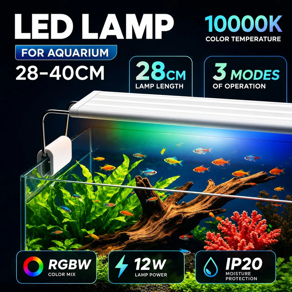KSY P30 12W LED Aquarium Light