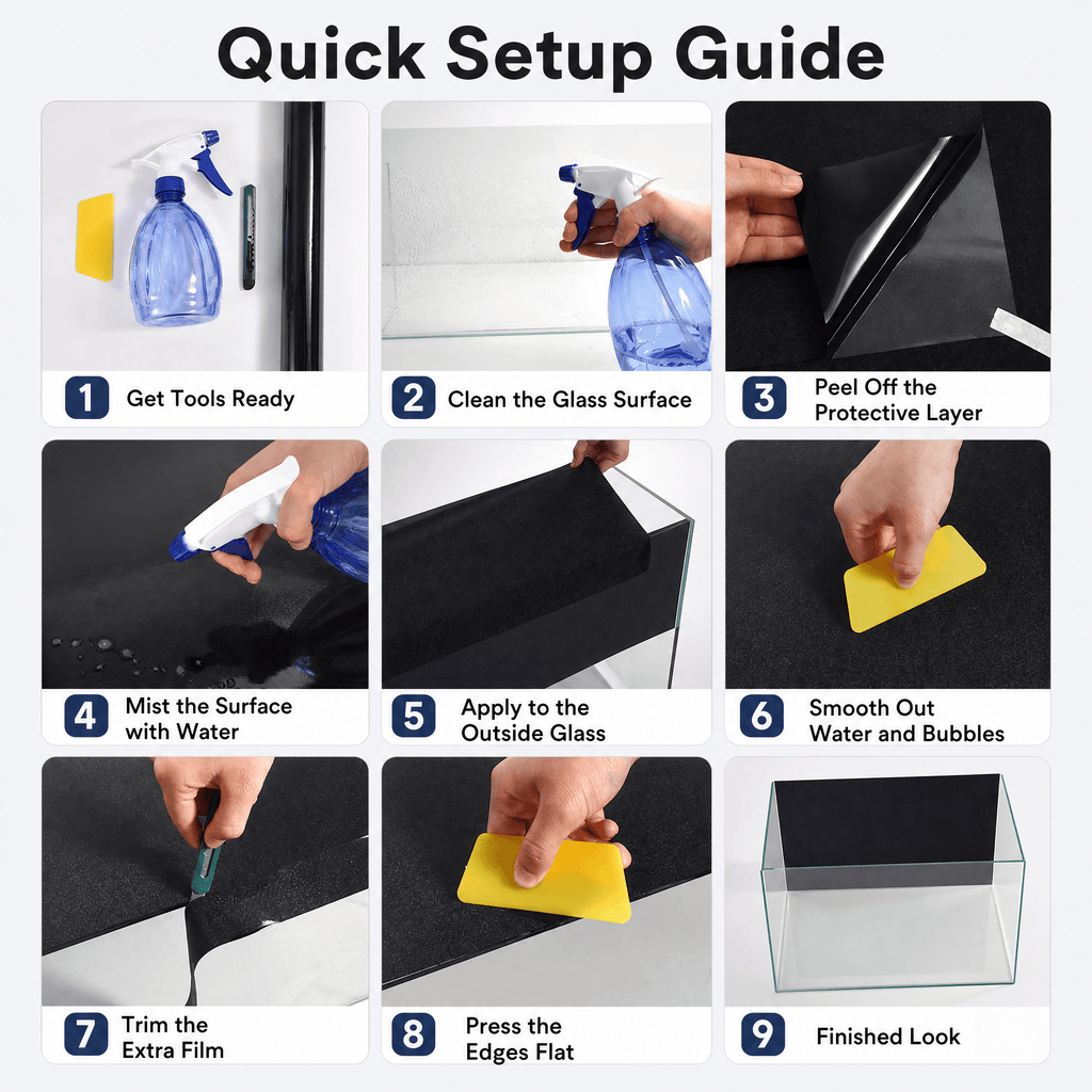 How to apply aquarium background film step by step