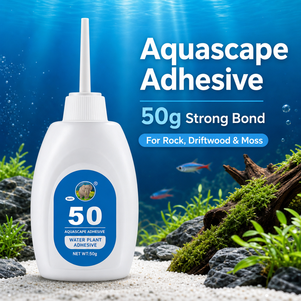 KSY Aquatics aquascape adhesive 50g — aquarium plant glue moss rocks driftwood fish safe
