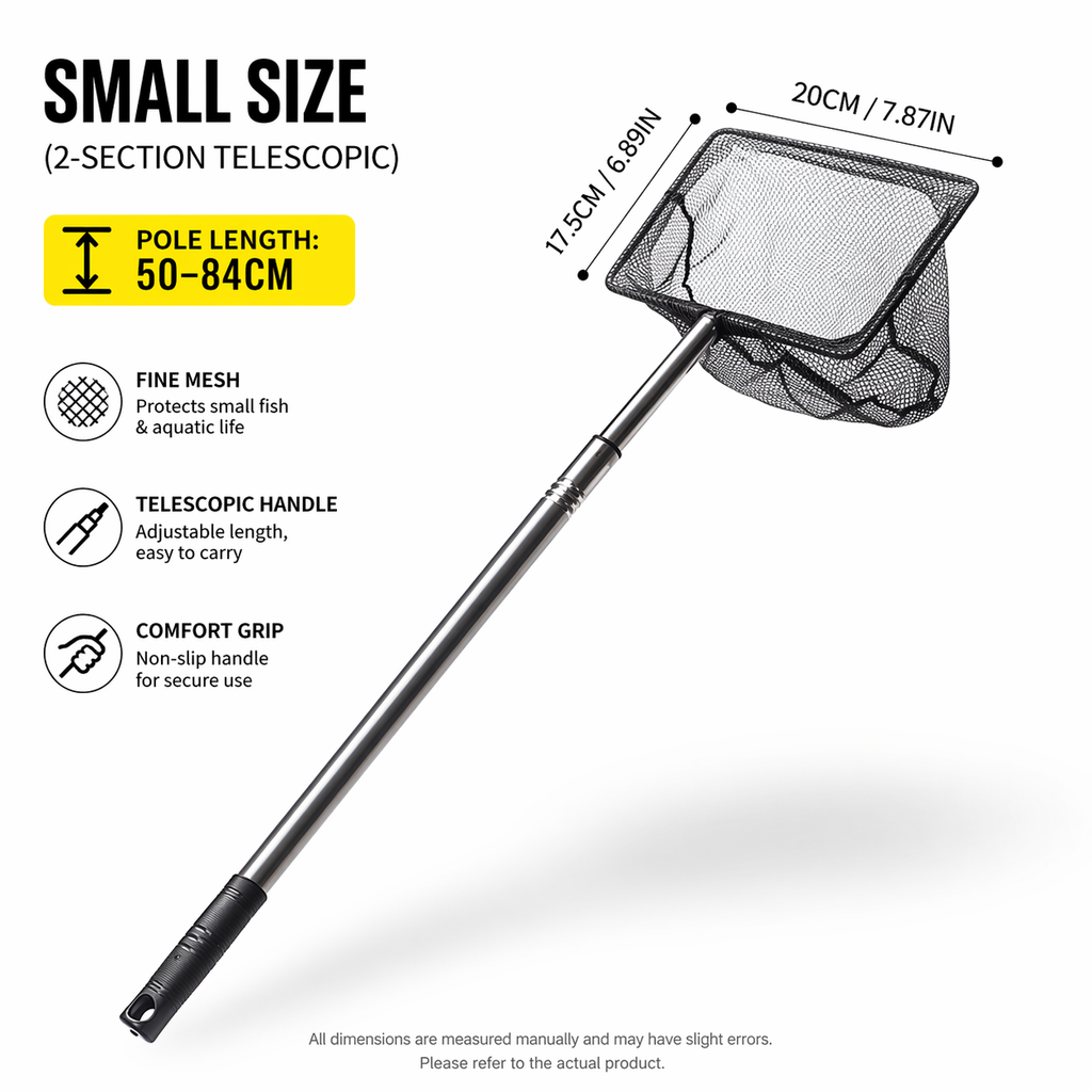 KSY Aquatics small telescopic fish net — S size for nano fish shrimp betta
