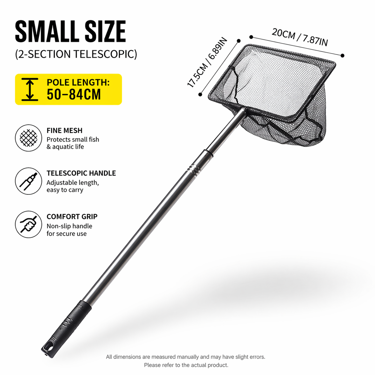 KSY Aquatics small telescopic fish net — S size for nano fish shrimp betta

