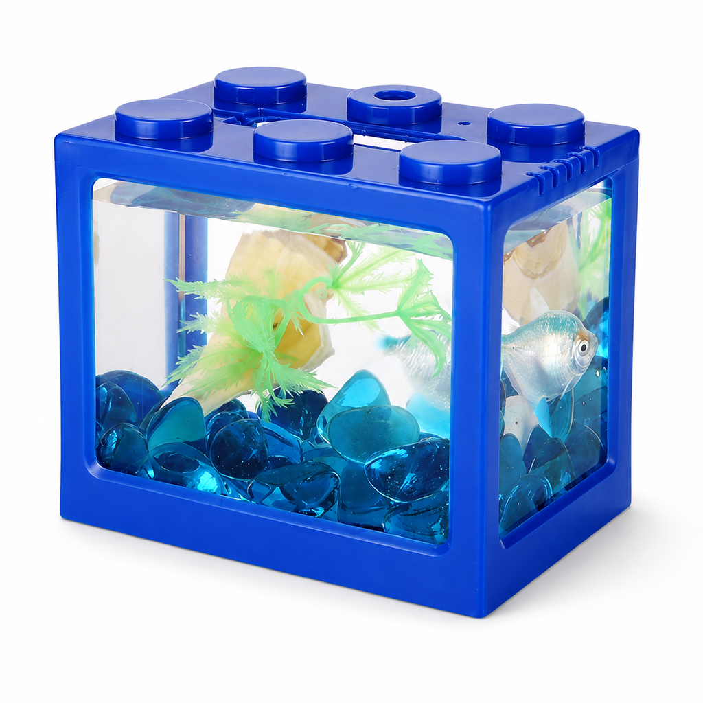 KSY Aquatics stackable building-block mini aquarium — desktop nano fish tank 7 colors acrylic
