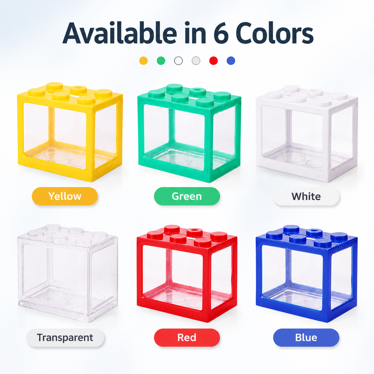 KSY building-block aquarium white color — mini desktop fish tank
