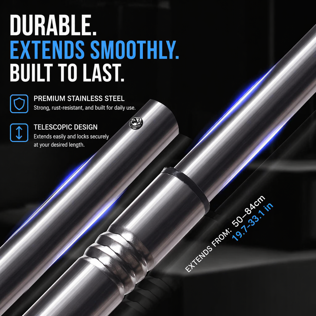 KSY extendable aquarium fish net telescopic handle extended — reach deep tanks easily
