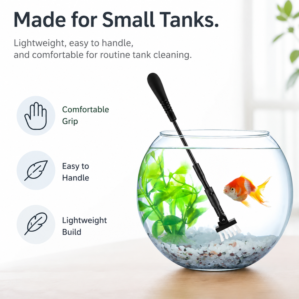 Lightweight fish tank cleaning kit for small aquariums