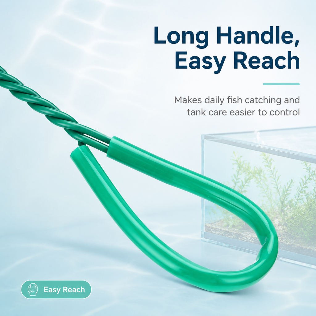 Long handle aquarium fish net detail