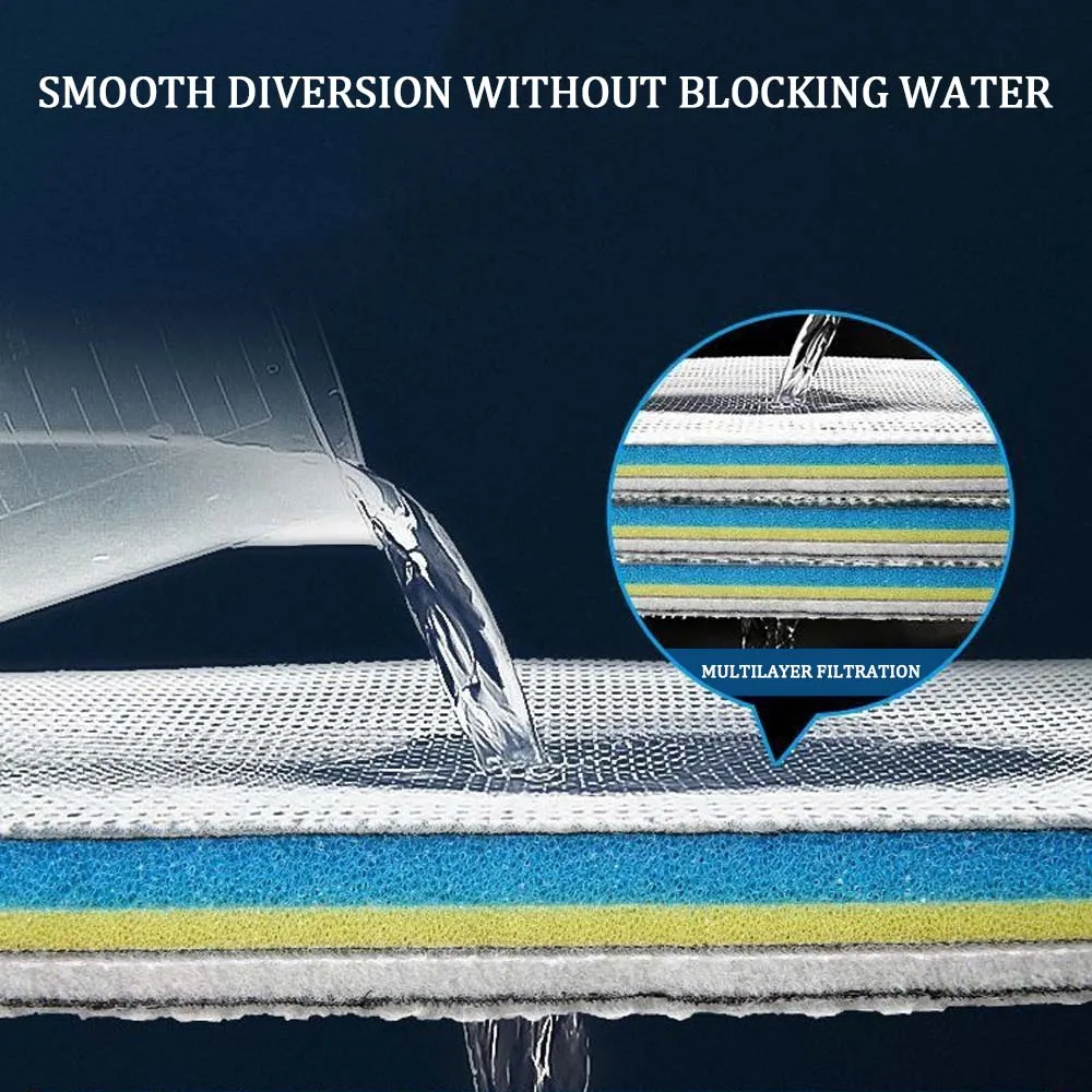 Multi-layer aquarium filter media cut-to-fit for HOB canister sump filter
