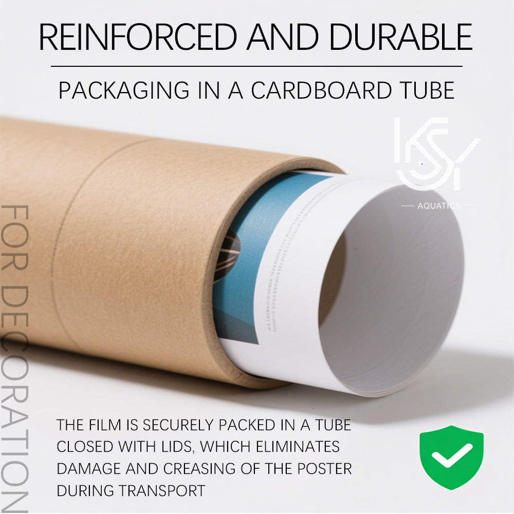 reinforced cardboard tube packaging for aquarium background sticker