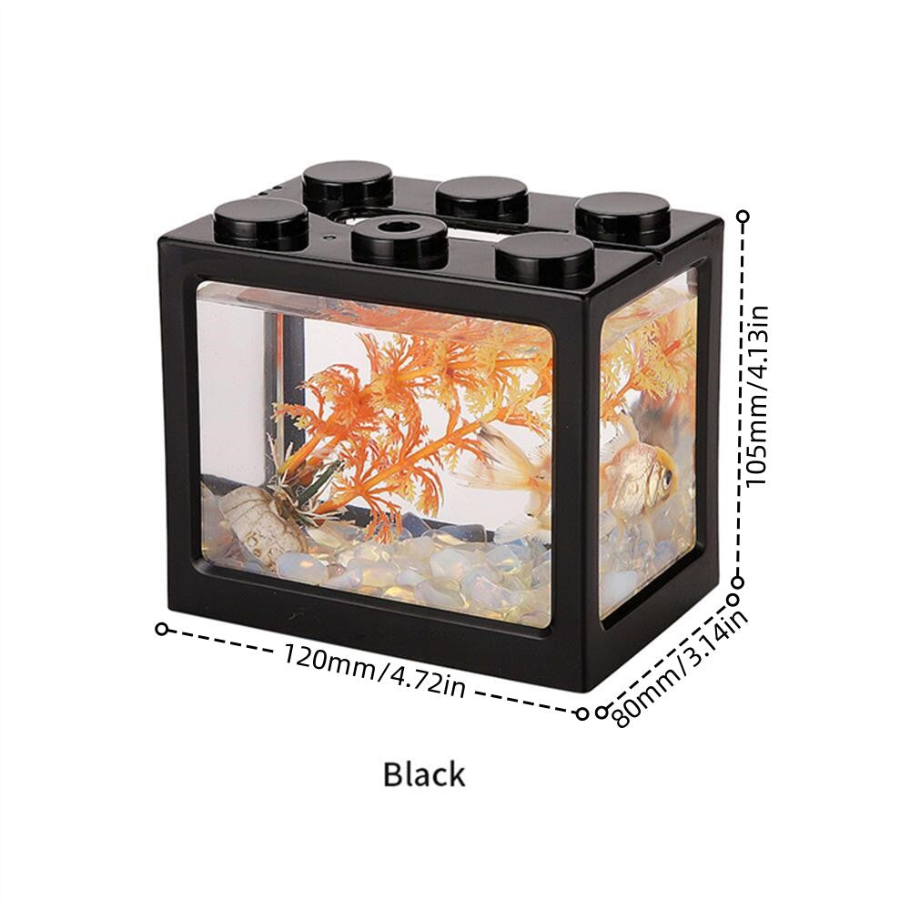 KSY Aquatics Stackable Building-Block Mini Aquarium — DIY Desktop Nano Fish Tank, 7 Colors, 0.6 Gallon