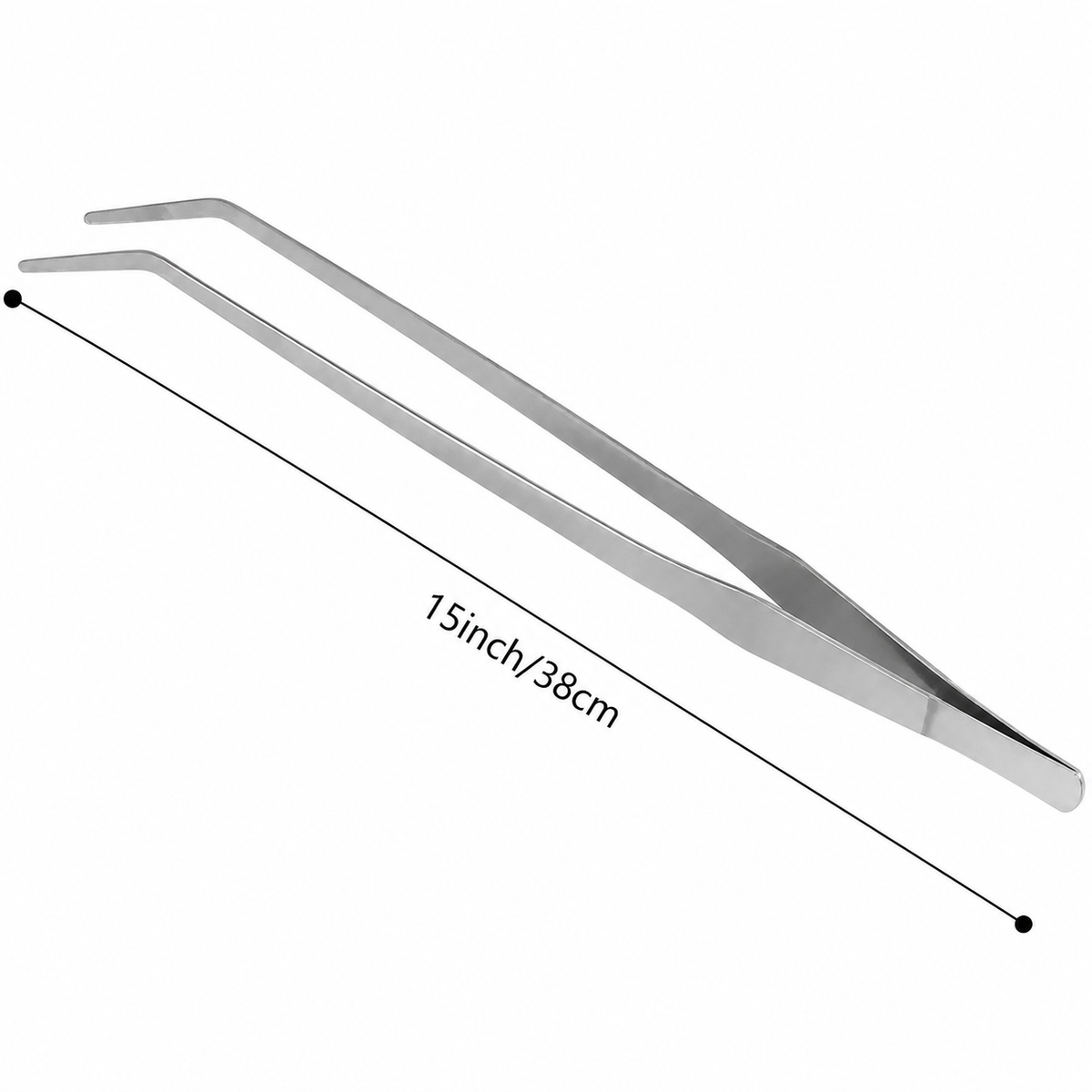 38cm curved tip aquarium tweezers in stainless steel38cm curved tip aquarium tweezers in stainless steel
