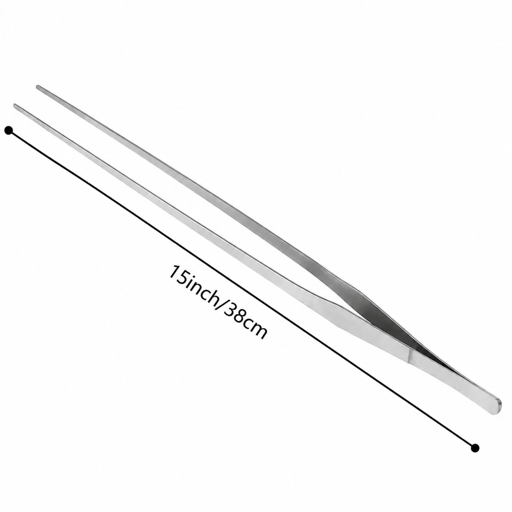 38cm straight tip aquarium tweezers in stainless steel