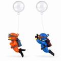 KSY Aquatics floating diver aquarium decoration set with orange and blue divers